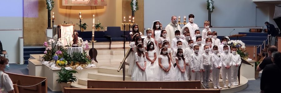 St John Neumann Catholic Church banner
